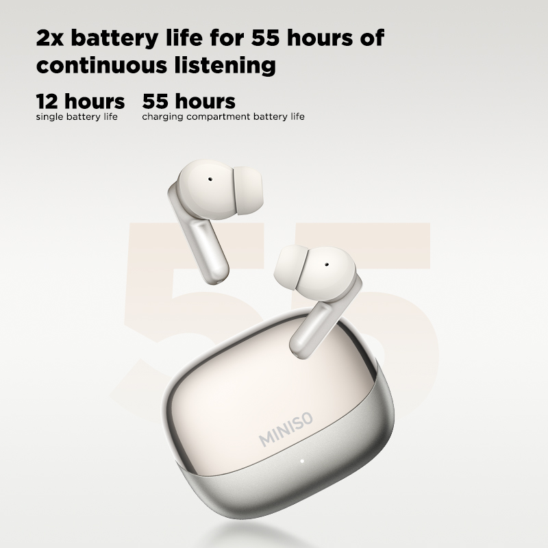 Headphones Wireless - MINISO MS106 블루투스 이어폰, 부드러운 착용감의