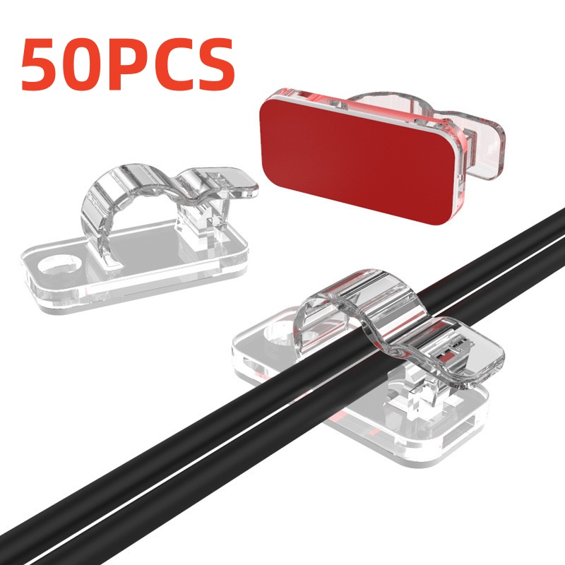 Cable Organizer - 10개/50개 세트 케이블 정리 클립, 케이블