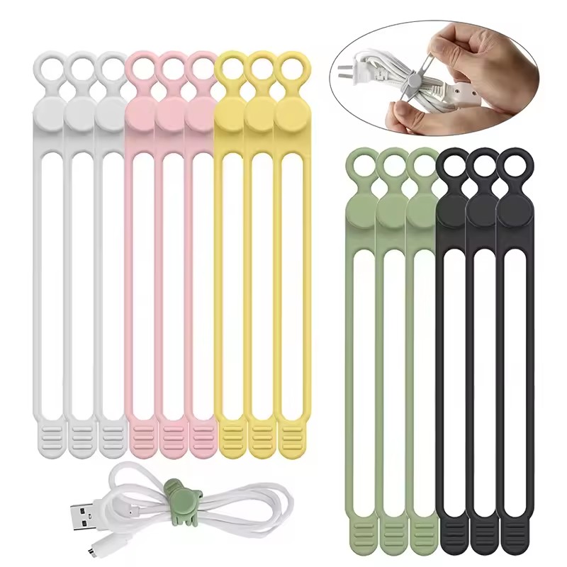 10개 실리콘 케이블 타이, 코드 정리기, 케이블 스트 - Cable Organizer 리뷰 및 가격