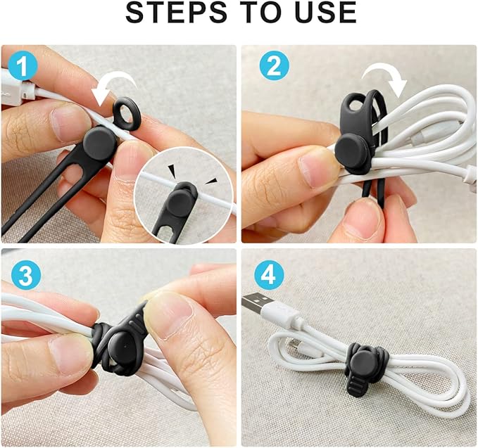 10개 실리콘 케이블 타이, 코드 정리기, 케이블 스트 - Cable Organizer 리뷰 및 가격