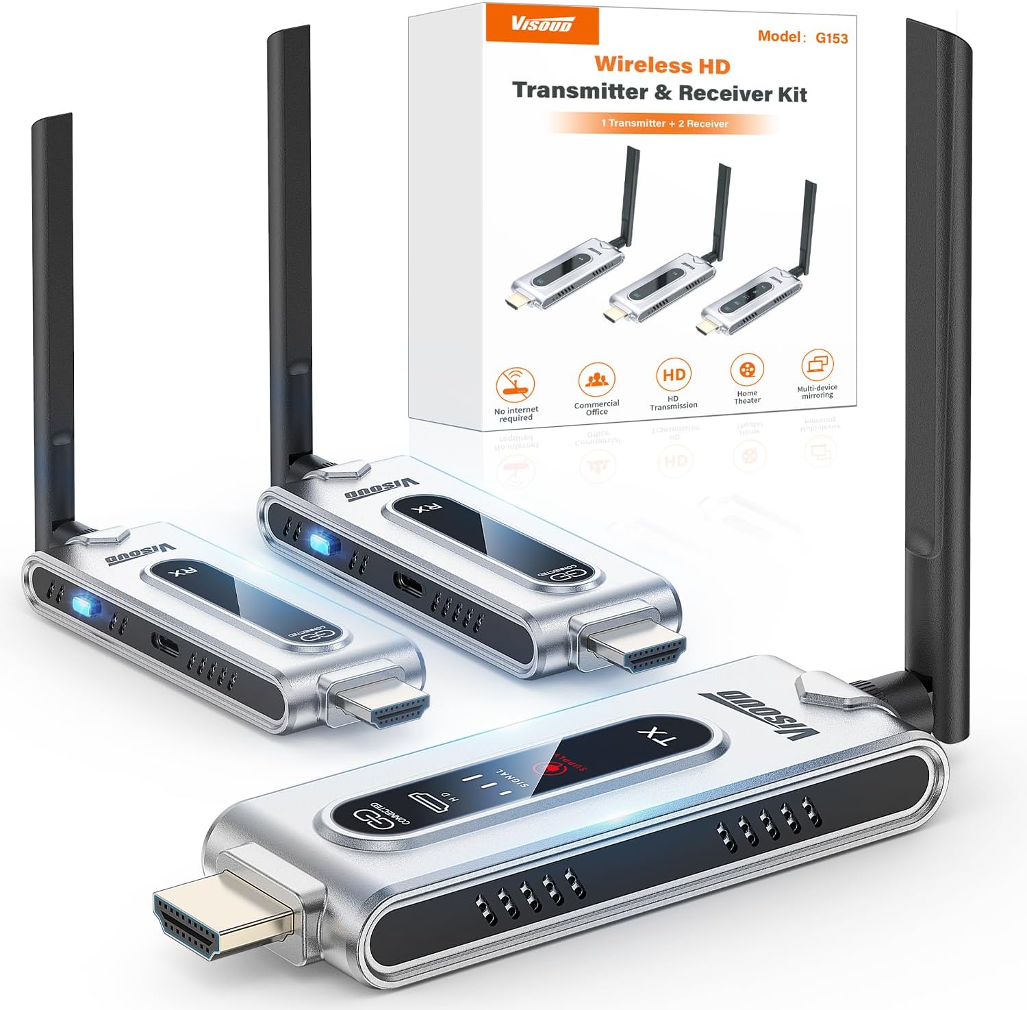 무선 HDMI 송신기 및 LCD 디스플레이가 있는 수신 - Hdmi Adapter 리뷰 및 가격
