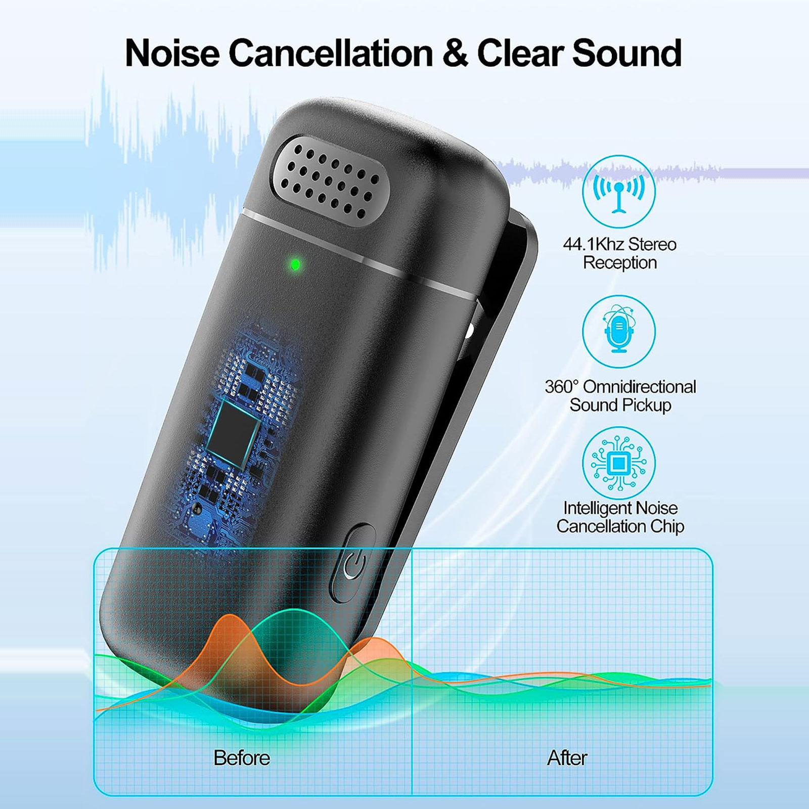 2팩 무선 라펠 마이크, 충전 케이스 포함, 타입-C  - Wireless Charger 리뷰 및 가격