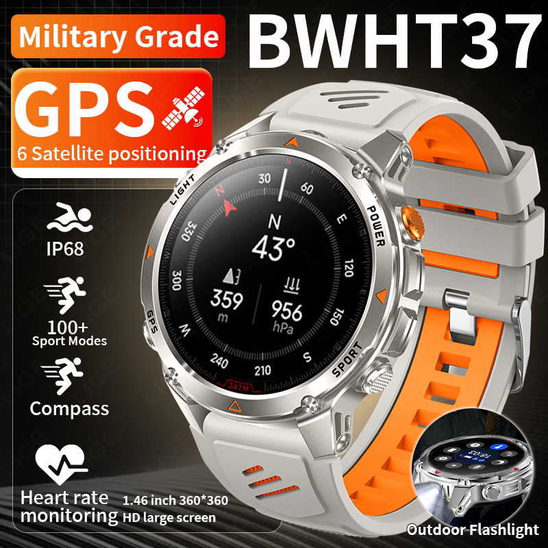 LIGE 러기드 GPS 트랙 스마트워치 남성용 LED  - Smart Watch 리뷰 및 가격